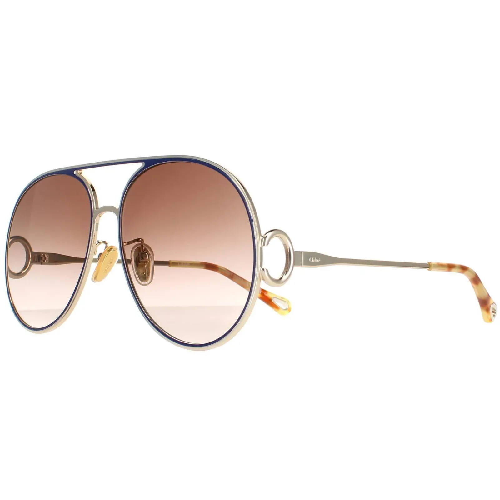 Chloe Aviator^Sunglasses CH0145S 003 Gold Blue Brown Gradient