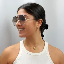 Chloe Aviator^Sunglasses CH0145S 003 Gold Blue Brown Gradient