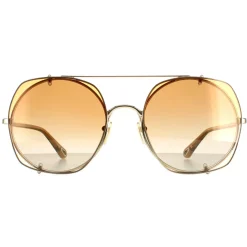 Chloe Aviator^Sunglasses CH0042S 003 Gold Orange Gradient