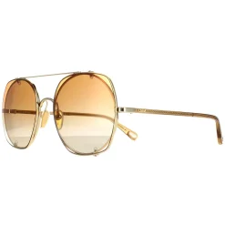 Chloe Aviator^Sunglasses CH0042S 003 Gold Orange Gradient