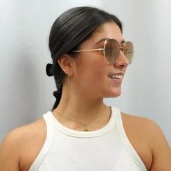 Chloe Aviator^Sunglasses CH0042S 003 Gold Orange Gradient