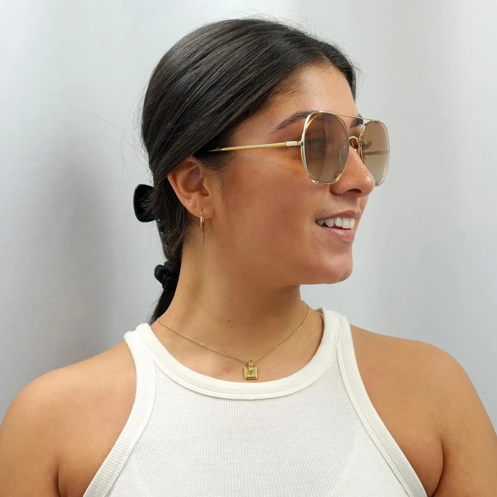 Chloe Aviator^Sunglasses CH0042S 003 Gold Orange Gradient