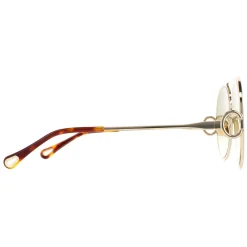 Chloe Aviator^Sunglasses CH0145S 002 Gold Havana Green Gradient