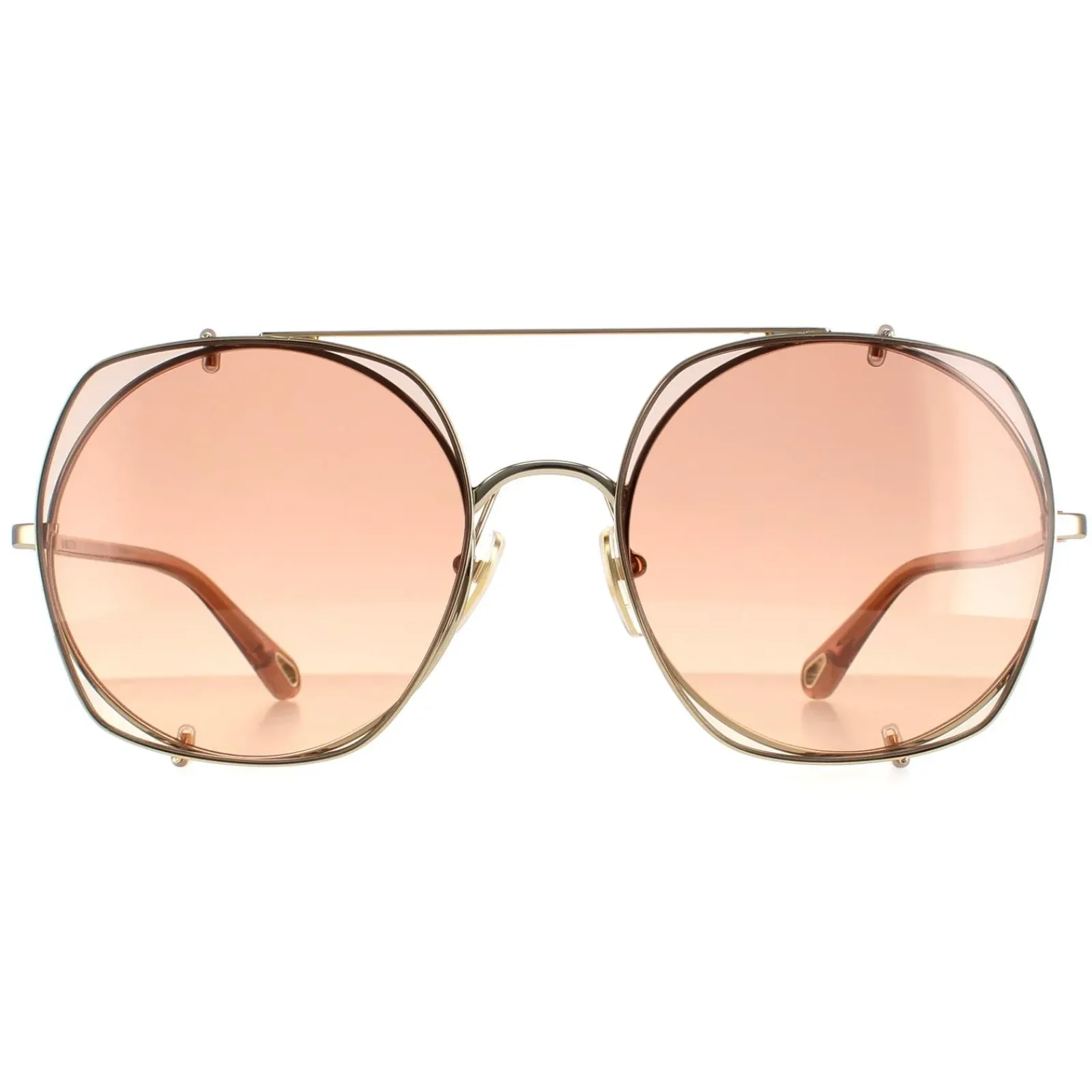 Chloe Aviator^Sunglasses CH0042S 004 Gold Brown Gradient