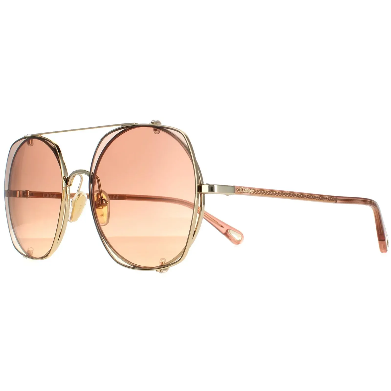 Chloe Aviator^Sunglasses CH0042S 004 Gold Brown Gradient