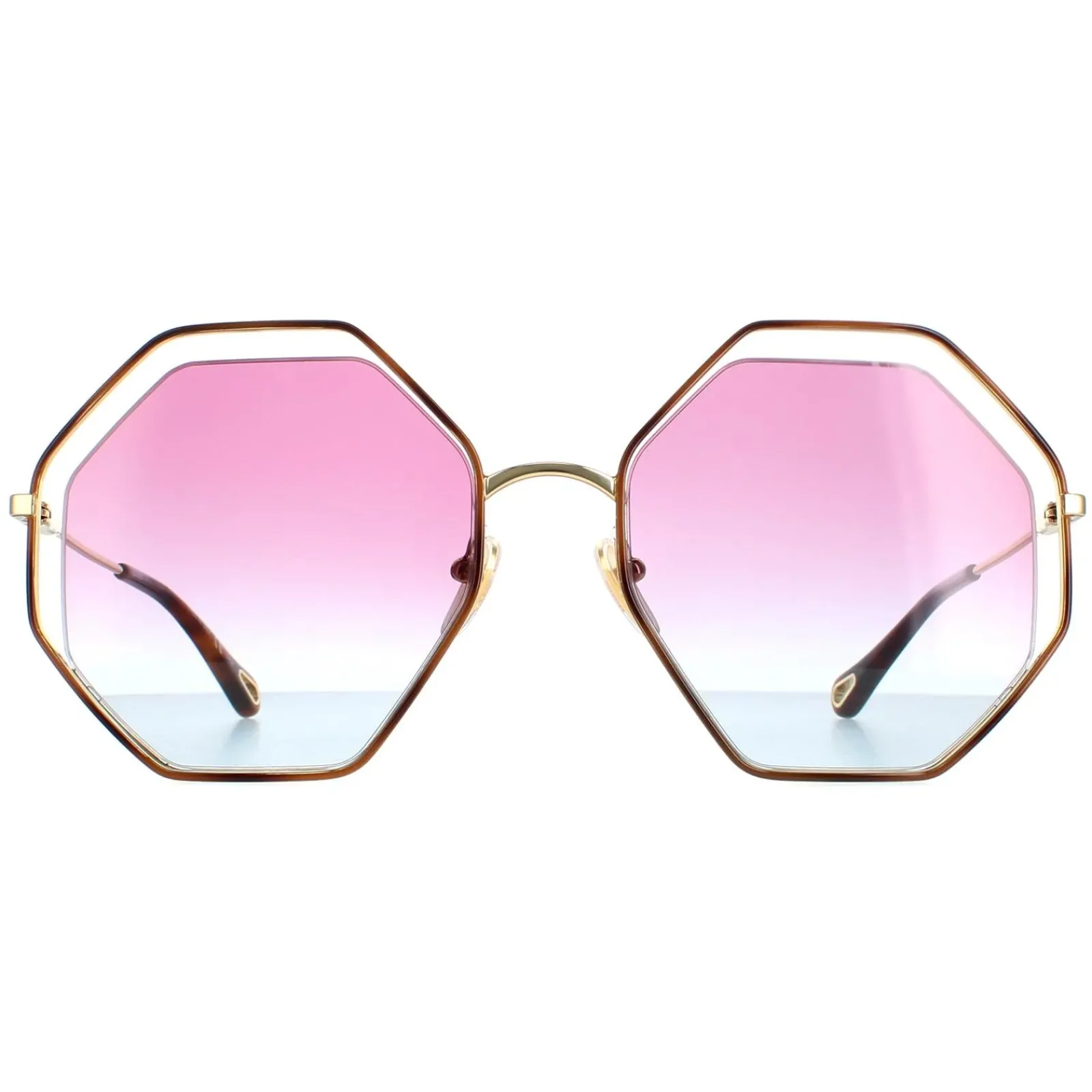 Chloe Square^Sunglasses CH0046S 003 Havana Gold Violet Blue Gradient