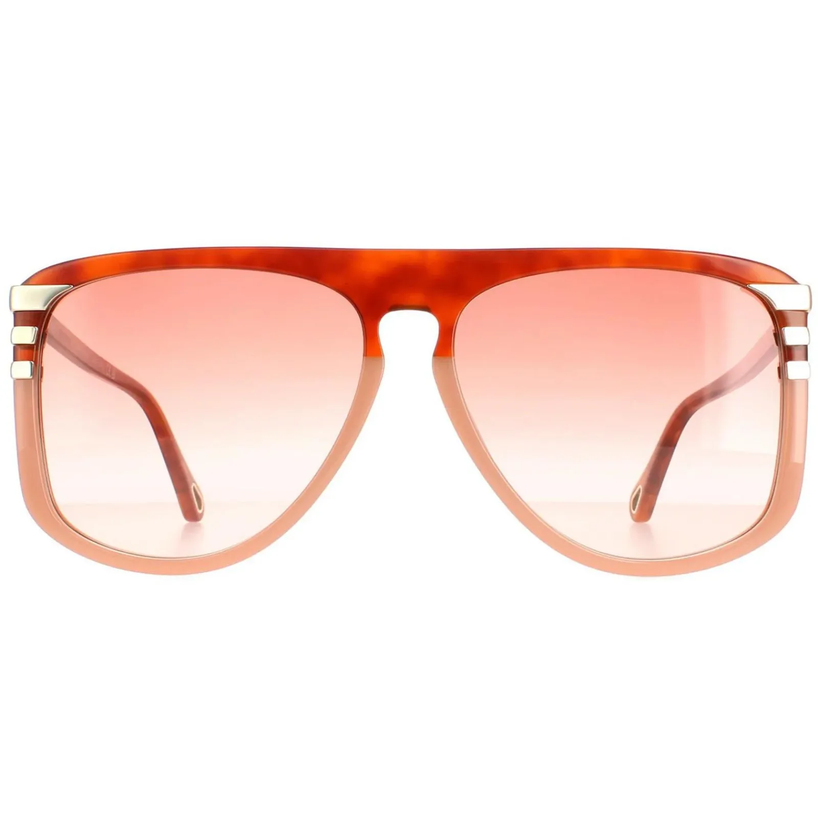 Chloe Aviator^Sunglasses CH0104S 006 Shiny Blonde Havana Orange Gradient