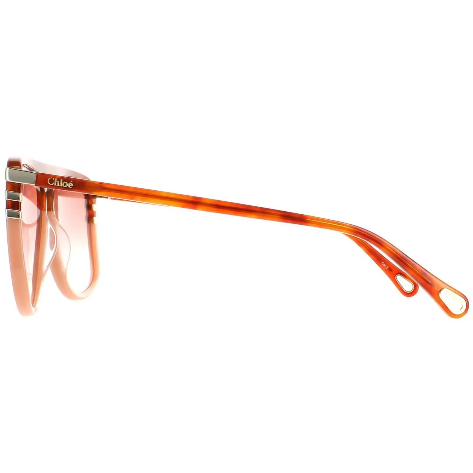 Chloe Aviator^Sunglasses CH0104S 006 Shiny Blonde Havana Orange Gradient