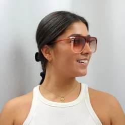 Chloe Aviator^Sunglasses CH0104S 006 Shiny Blonde Havana Orange Gradient