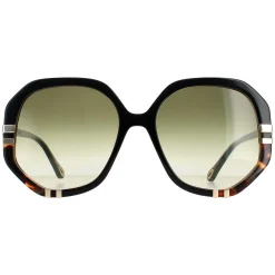 Chloe Square^Sunglasses CH0105S 002 Shiny Black and Tortoise Green Gradient