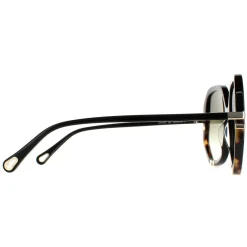 Chloe Square^Sunglasses CH0105S 002 Shiny Black and Tortoise Green Gradient