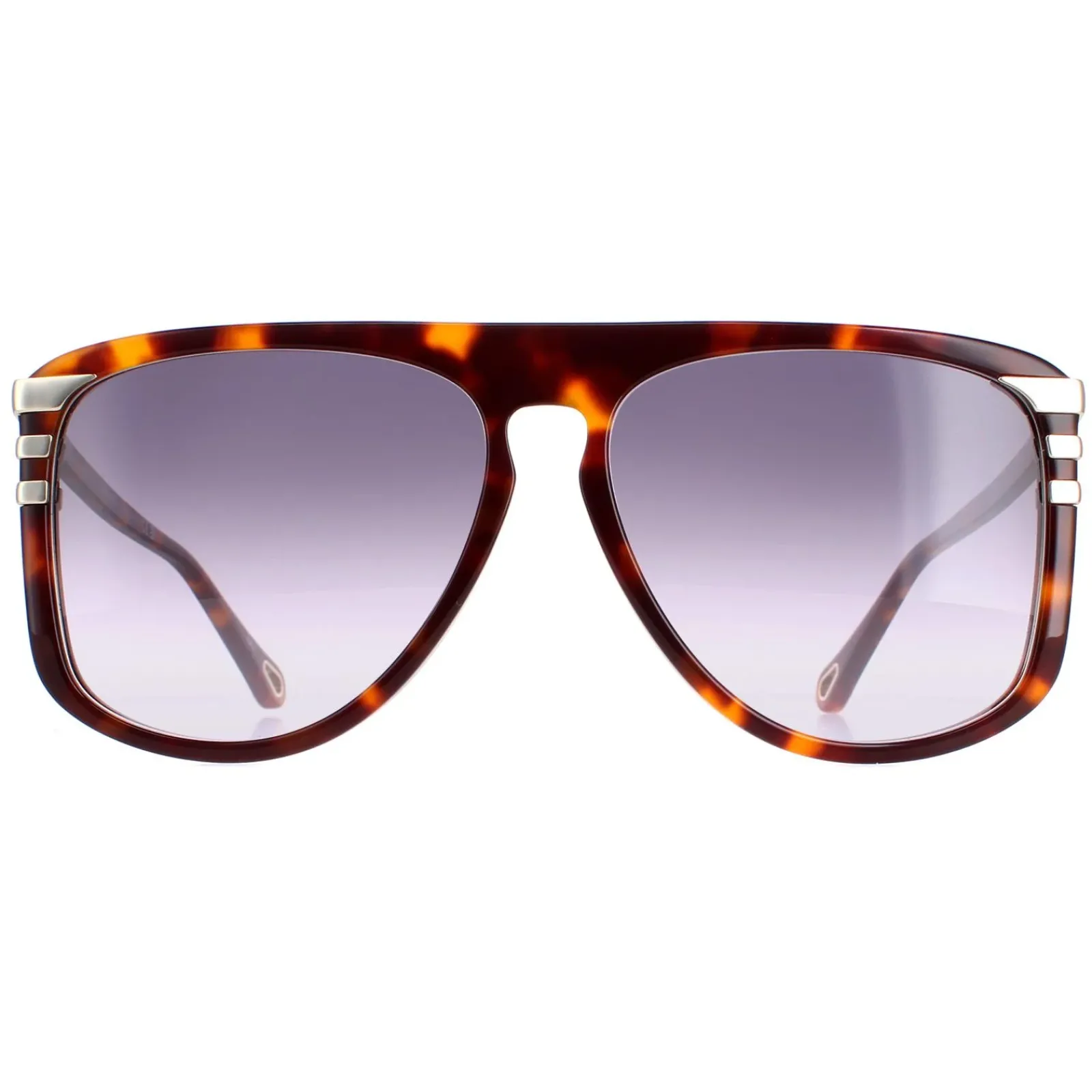 Chloe Aviator^Sunglasses CH0104S 007 Shiny Medium Havana Grey Gradient