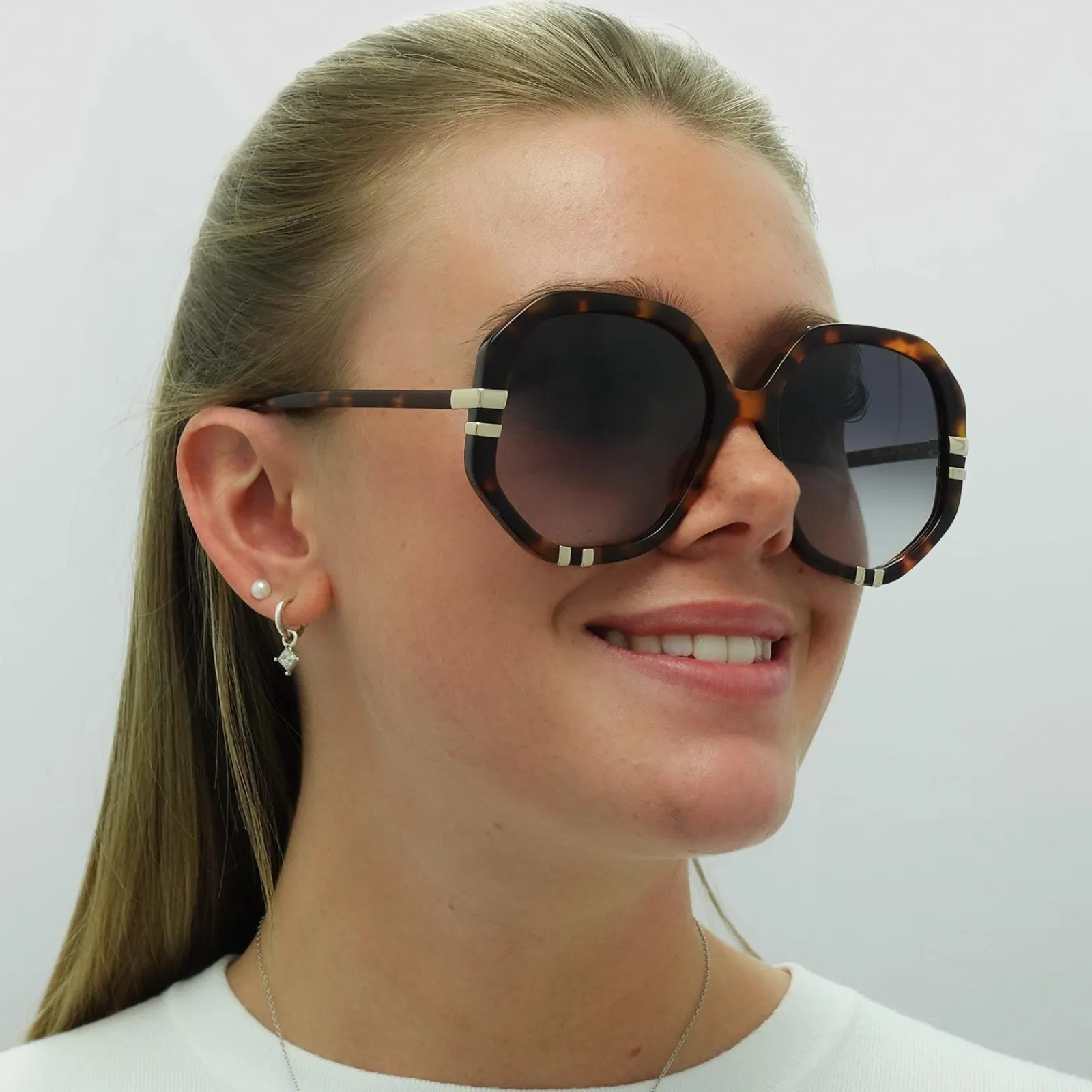 Chloe Square^Sunglasses CH0105S 004 Tortoise Grey Gradient
