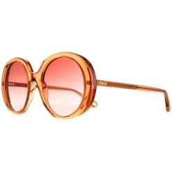 Chloe Oval^Sunglasses CH0007S 001 Transparent Dark Orange Orange Gradient
