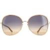 Chloe Butterfly^Sunglasses CH0030S Franky 004 Orange Crystal Blue Gradient