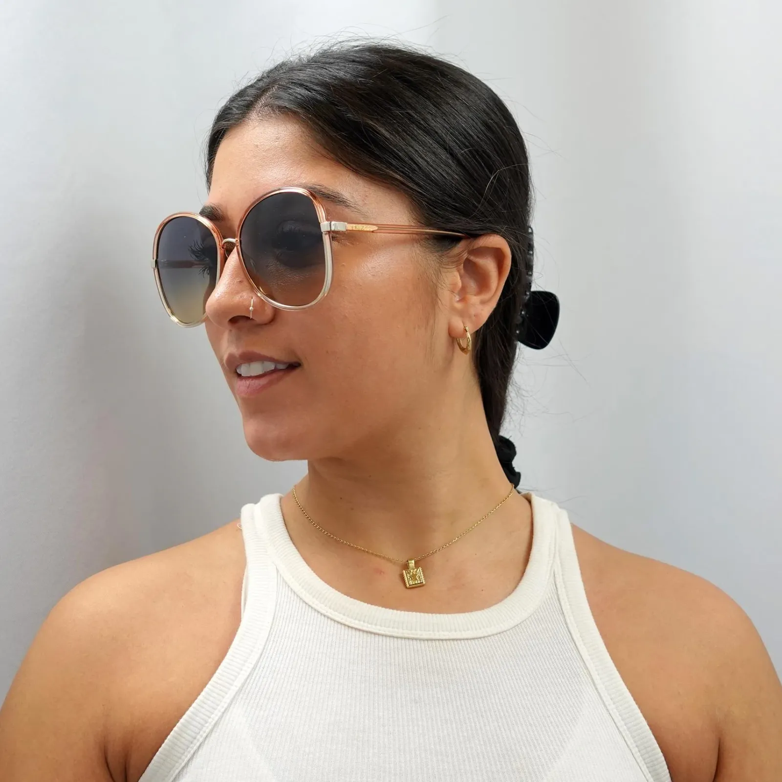 Chloe Butterfly^Sunglasses CH0030S Franky 004 Orange Crystal Blue Gradient