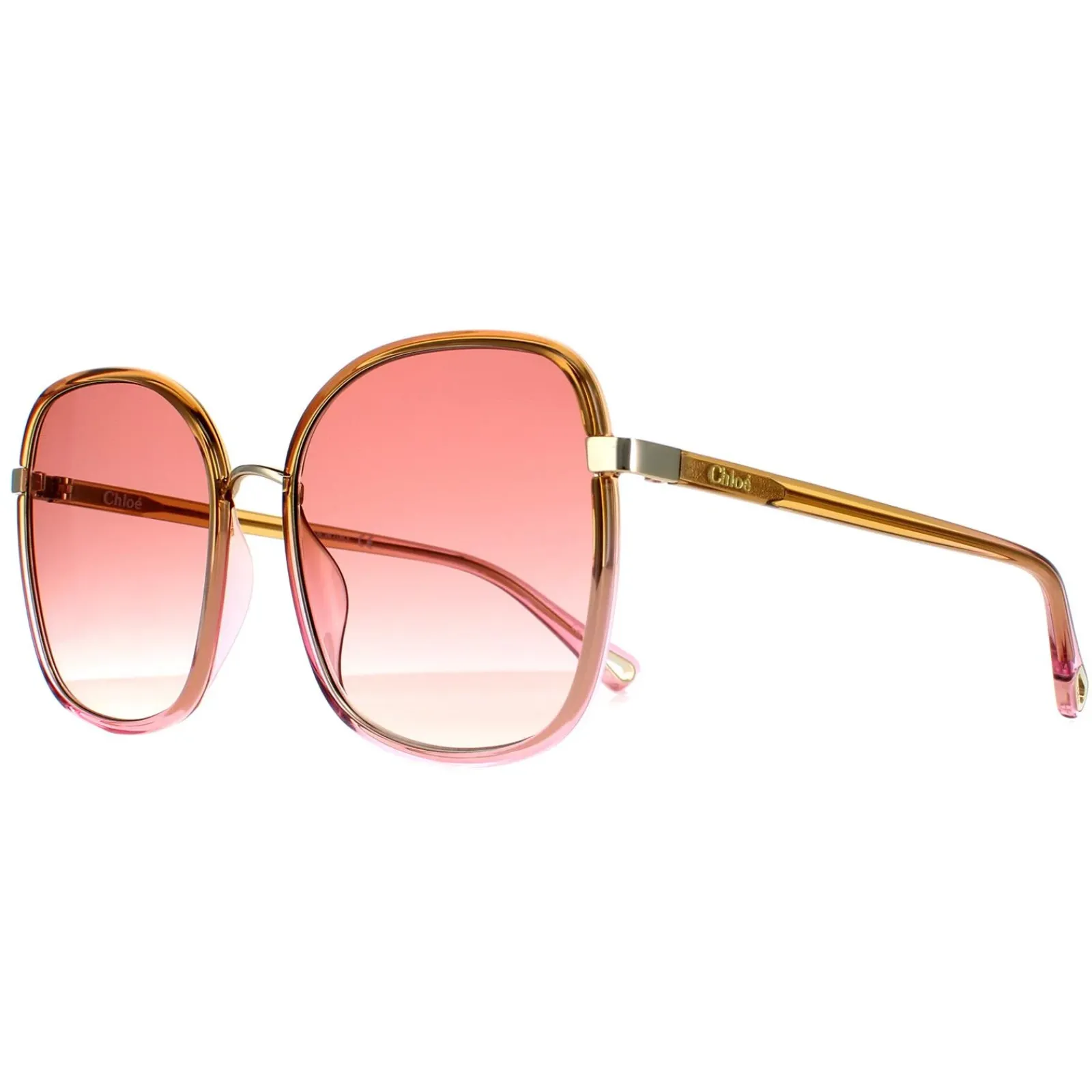 Chloe Square^Sunglasses CH0031S Franky 002 Yellow to Pink Crystal Fade and Go