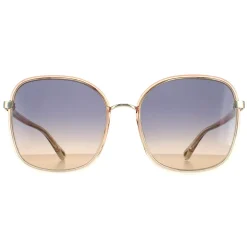 Chloe Square^Sunglasses CH0031S Franky 004 Orange Crystal Fade and Gold Blue