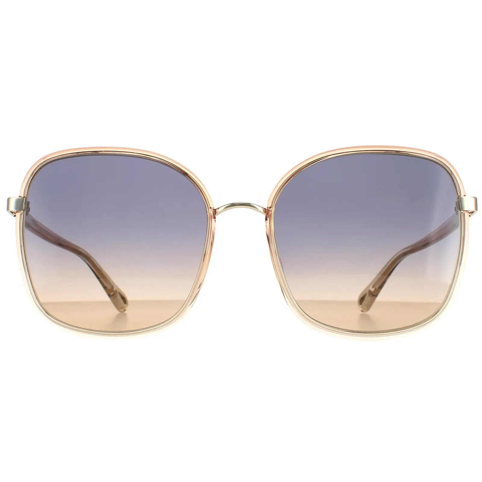 Chloe Square^Sunglasses CH0031S Franky 004 Orange Crystal Fade and Gold Blue
