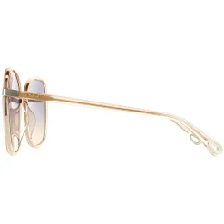 Chloe Square^Sunglasses CH0031S Franky 004 Orange Crystal Fade and Gold Blue