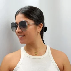 Chloe Butterfly^Sunglasses CH0030S Franky 001 Grey to Brown Crystal Fade and Gol