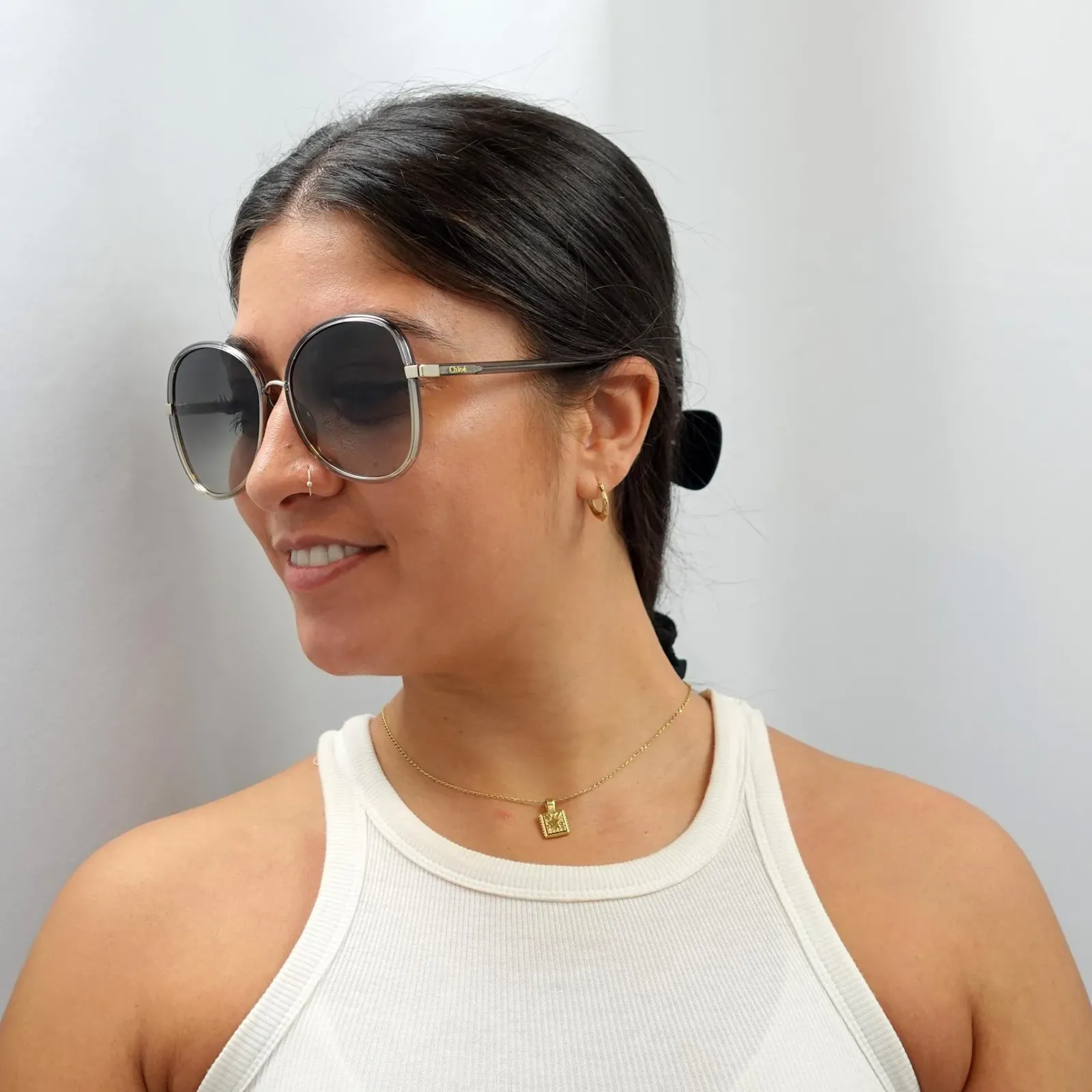 Chloe Butterfly^Sunglasses CH0030S Franky 001 Grey to Brown Crystal Fade and Gol