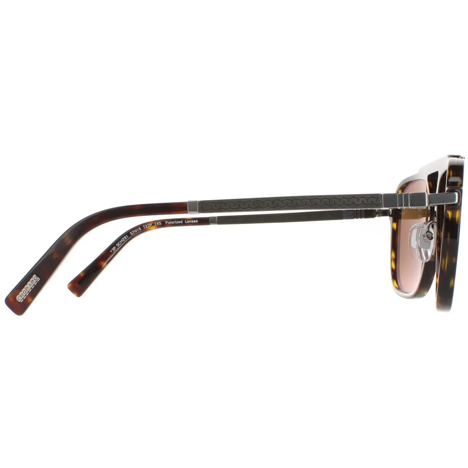 Chopard Polarised|Rectangle^Sunglasses SCH291 722P Shiny Dark Havana Brown Polarised
