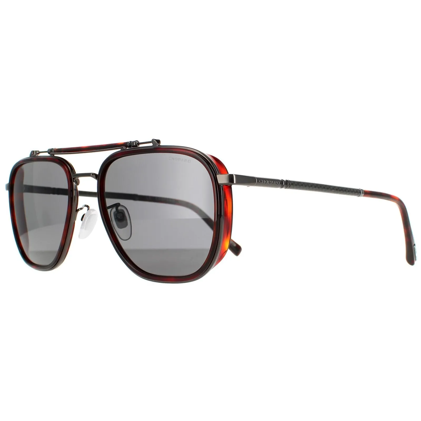 Chopard Polarised^Sunglasses SCHF25 777P Brown Honey Havana Smoke Smoke Polarise