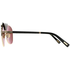 Chopard Aviator^Sunglasses SCHF22 300Z Shiny Rose Gold Brown Silver Mirror Pol