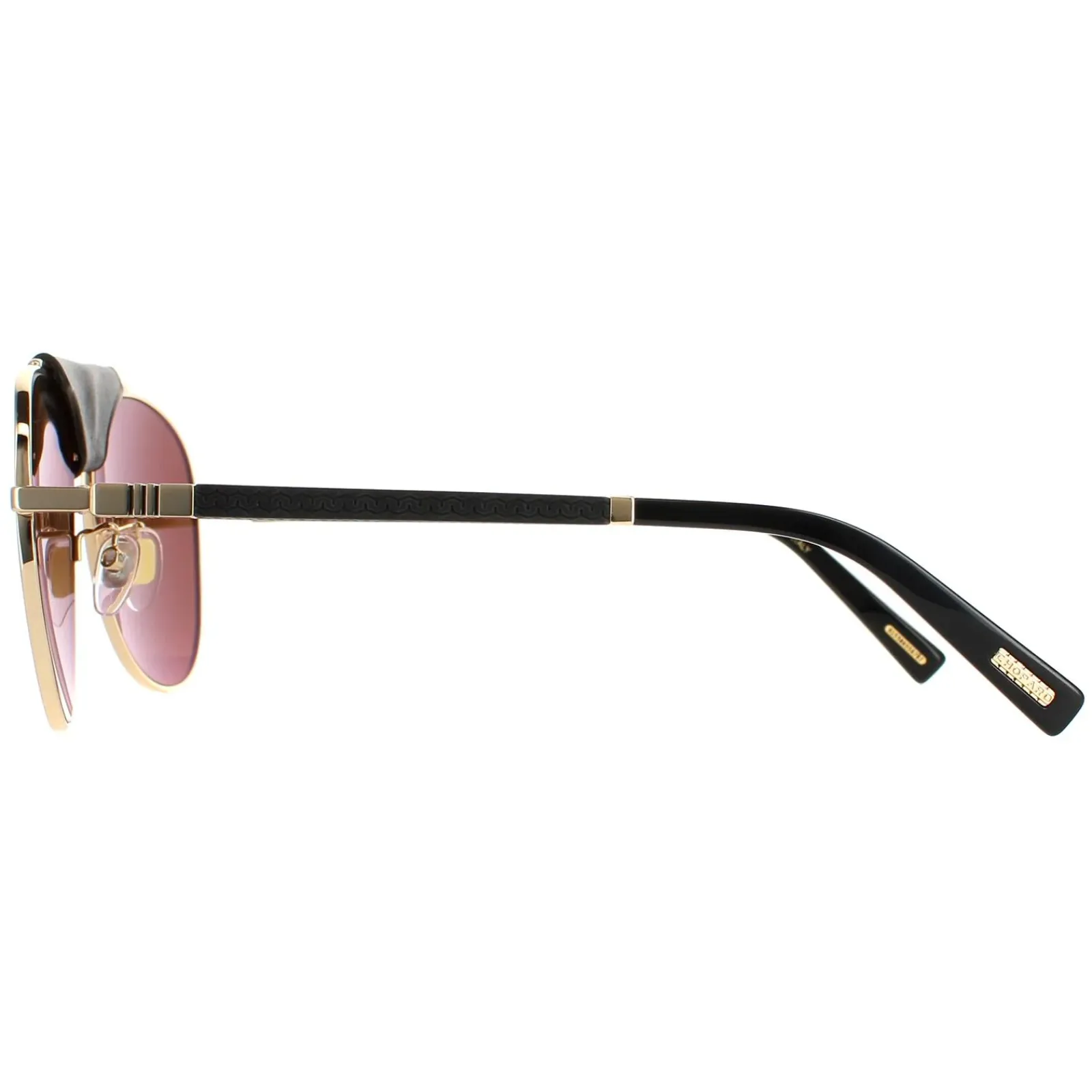 Chopard Aviator^Sunglasses SCHF22 300Z Shiny Rose Gold Brown Silver Mirror Pol
