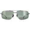 Chopard Polarised|Aviator^Sunglasses SCHF21M 568P Total Shiny Gunmetal Grey Green Polari