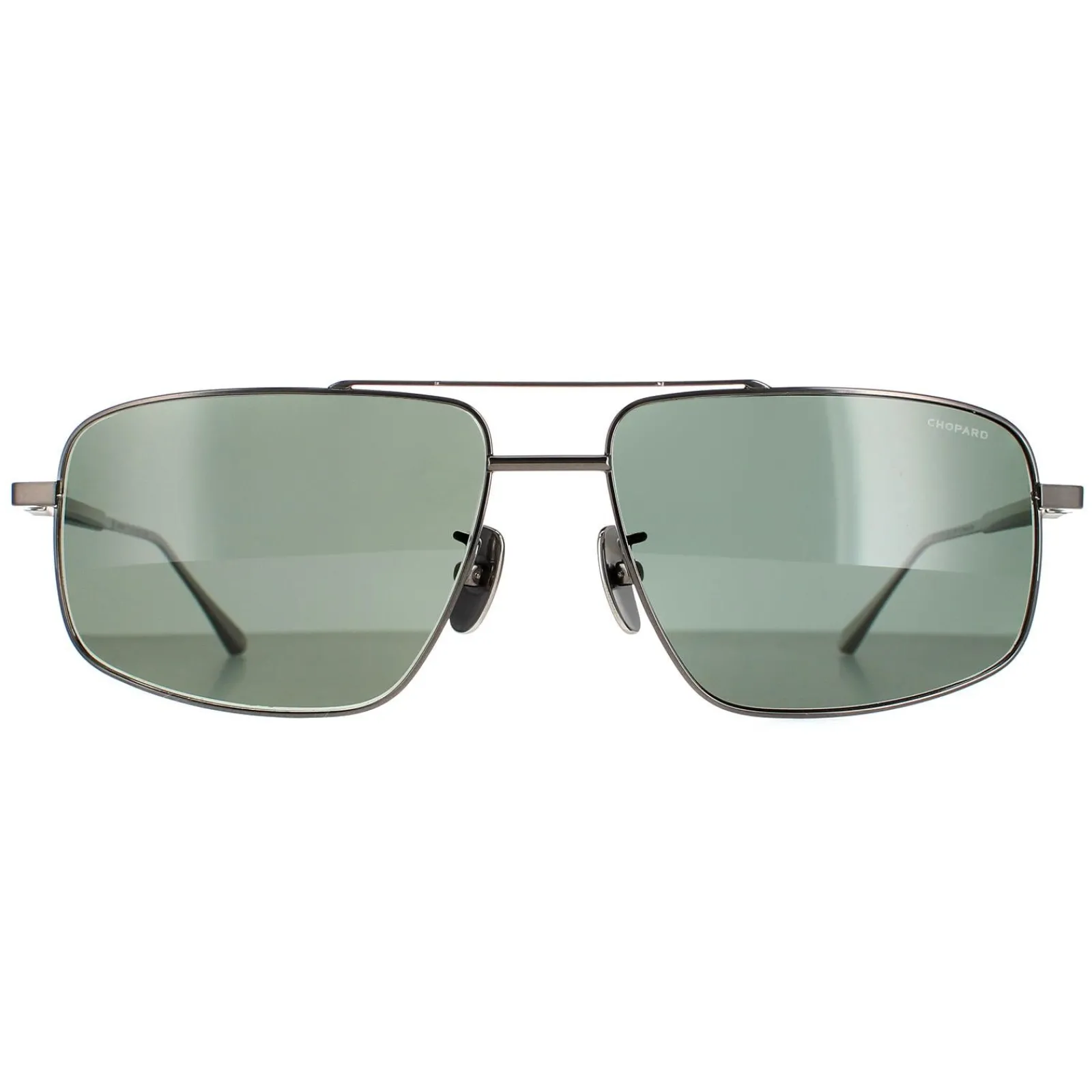 Chopard Polarised|Aviator^Sunglasses SCHF21M 568P Total Shiny Gunmetal Grey Green Polari