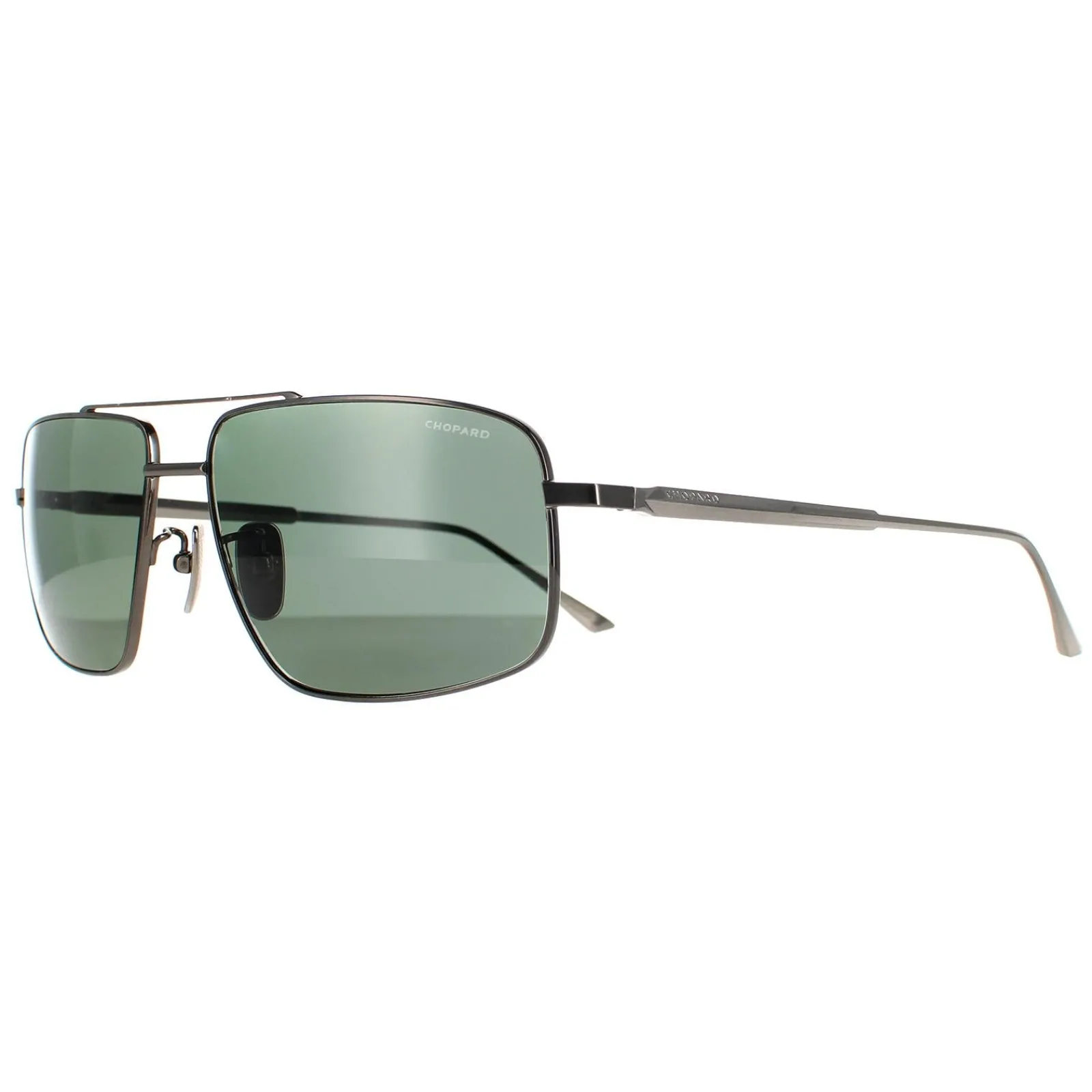 Chopard Polarised|Aviator^Sunglasses SCHF21M 568P Total Shiny Gunmetal Grey Green Polari