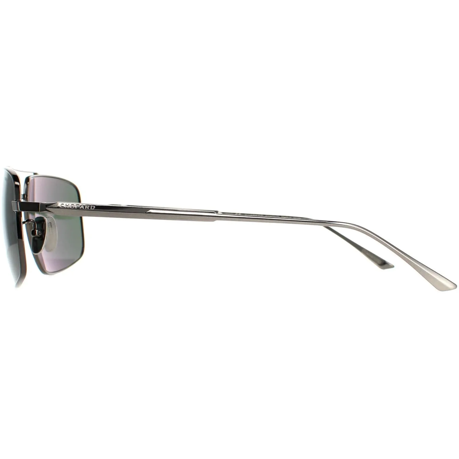 Chopard Polarised|Aviator^Sunglasses SCHF21M 568P Total Shiny Gunmetal Grey Green Polari