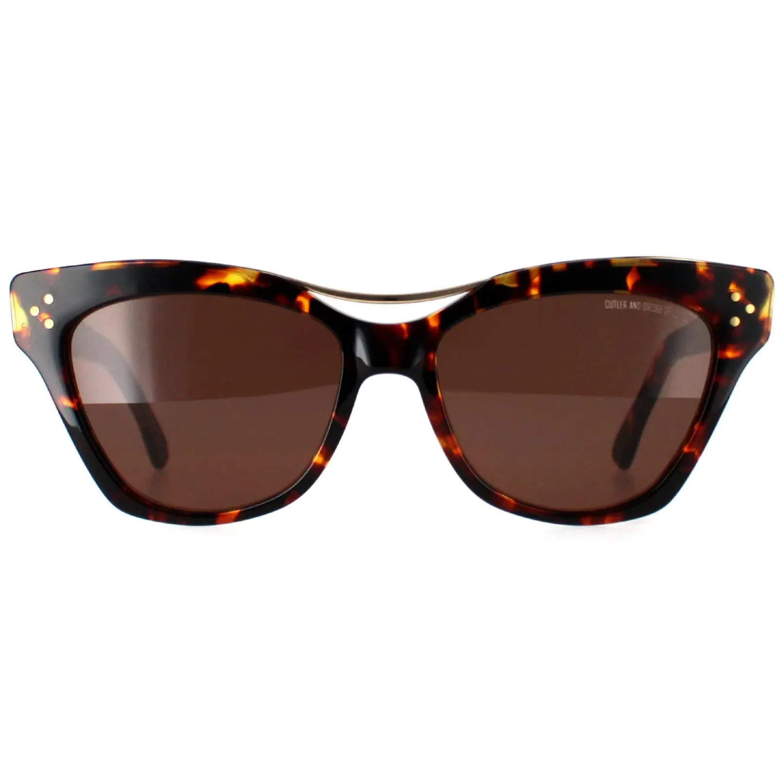 Cutler and Gross Cat-Eye^Sunglasses 1283 002 Gold Tortoiseshell Brown