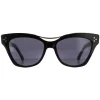 Cutler and Gross Cat-Eye^Sunglasses 1283 001 Gold Black Tortoiseshell Blue Gre