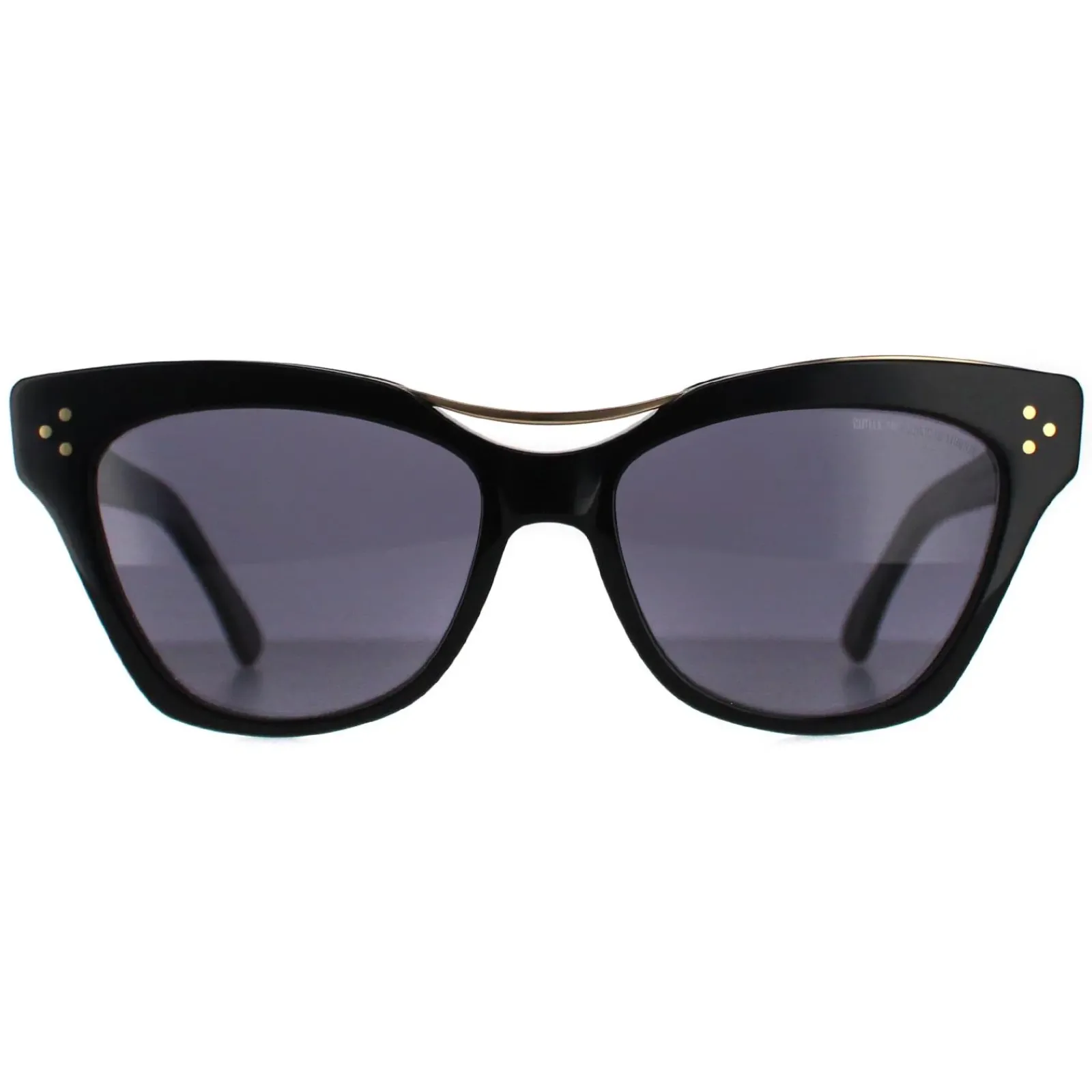Cutler and Gross Cat-Eye^Sunglasses 1283 001 Gold Black Tortoiseshell Blue Gre