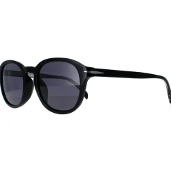 David Beckham Round^Sunglasses DB1011/F/S 807 M9 Black Grey Polarized