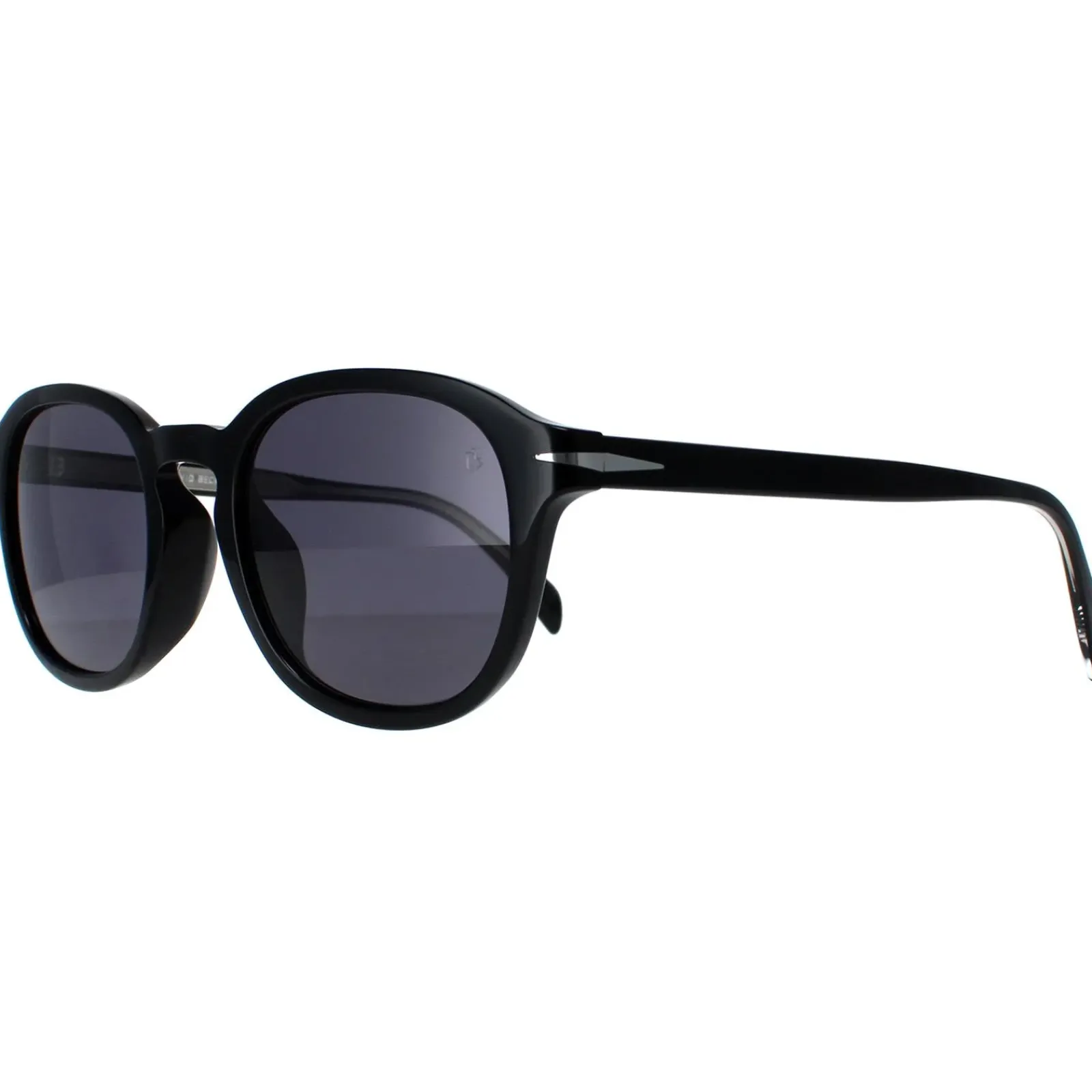 David Beckham Round^Sunglasses DB1011/F/S 807 M9 Black Grey Polarized