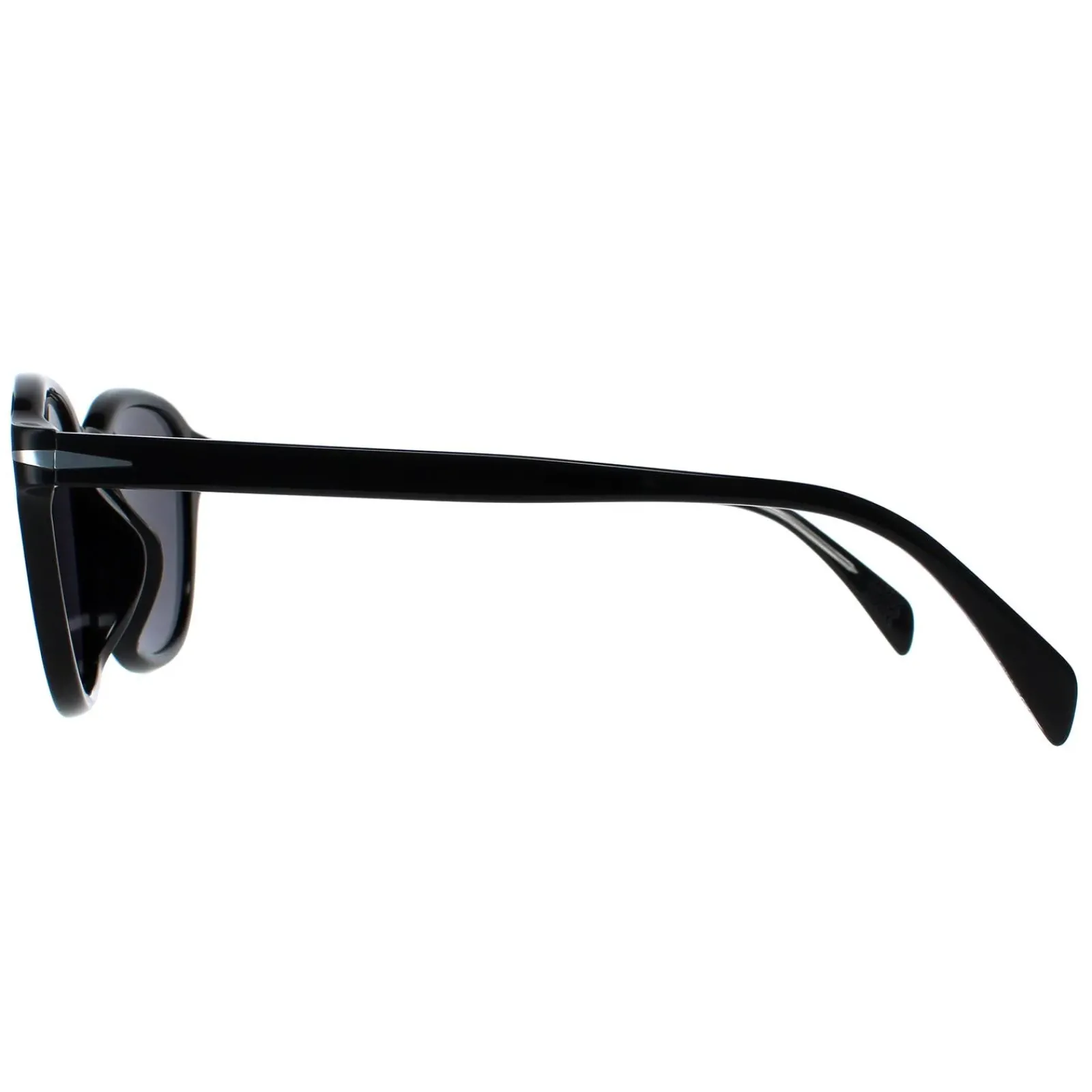 David Beckham Round^Sunglasses DB1011/F/S 807 M9 Black Grey Polarized
