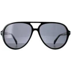 David Beckham Aviator^Sunglasses DB1091/S 807 M9 Shiny Black Dark Grey