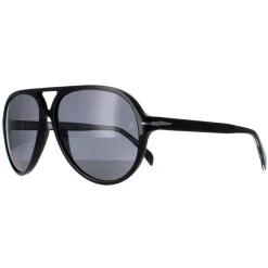 David Beckham Aviator^Sunglasses DB1091/S 807 M9 Shiny Black Dark Grey
