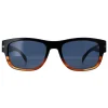 David Beckham Rectangle^Sunglasses DB7035/S 37N KU Black Horn Blue