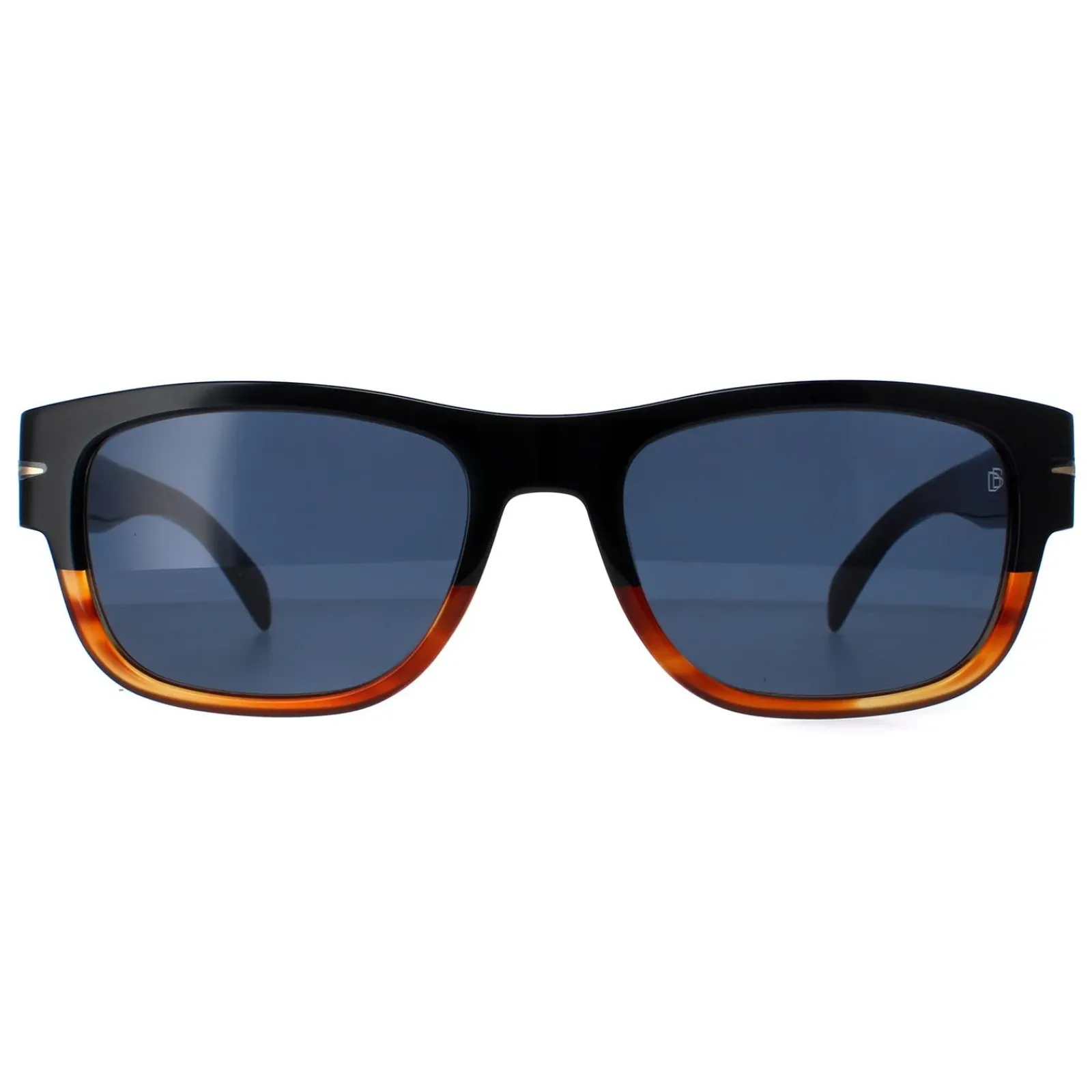 David Beckham Rectangle^Sunglasses DB7035/S 37N KU Black Horn Blue