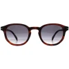 David Beckham Round^Sunglasses DB1007/S 0CJ 9O Matte Striped Brown Dark Grey