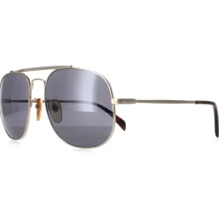 David Beckham Aviator^Sunglasses DB7004/S J5G T4 Gold Silver