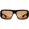 Dita Rectangle|Rectangle^Sunglasses Superflight DTS133-61-01 Black Yellow Gold Dark Brown