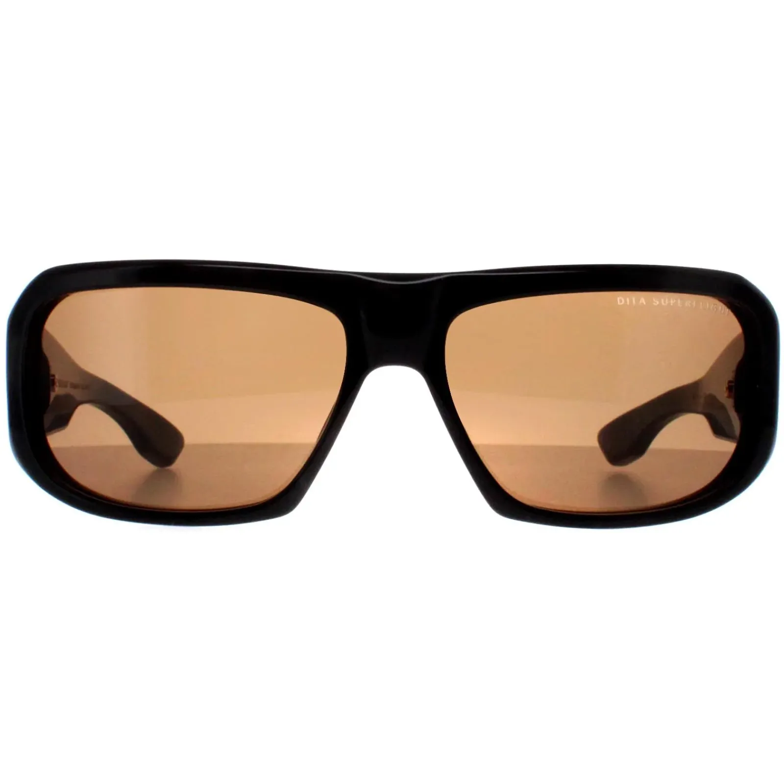Dita Rectangle|Rectangle^Sunglasses Superflight DTS133-61-01 Black Yellow Gold Dark Brown