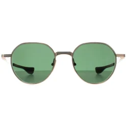 Dita Round^Sunglasses Vers One DTS150-A-01 White Gold Silver G-15 Green