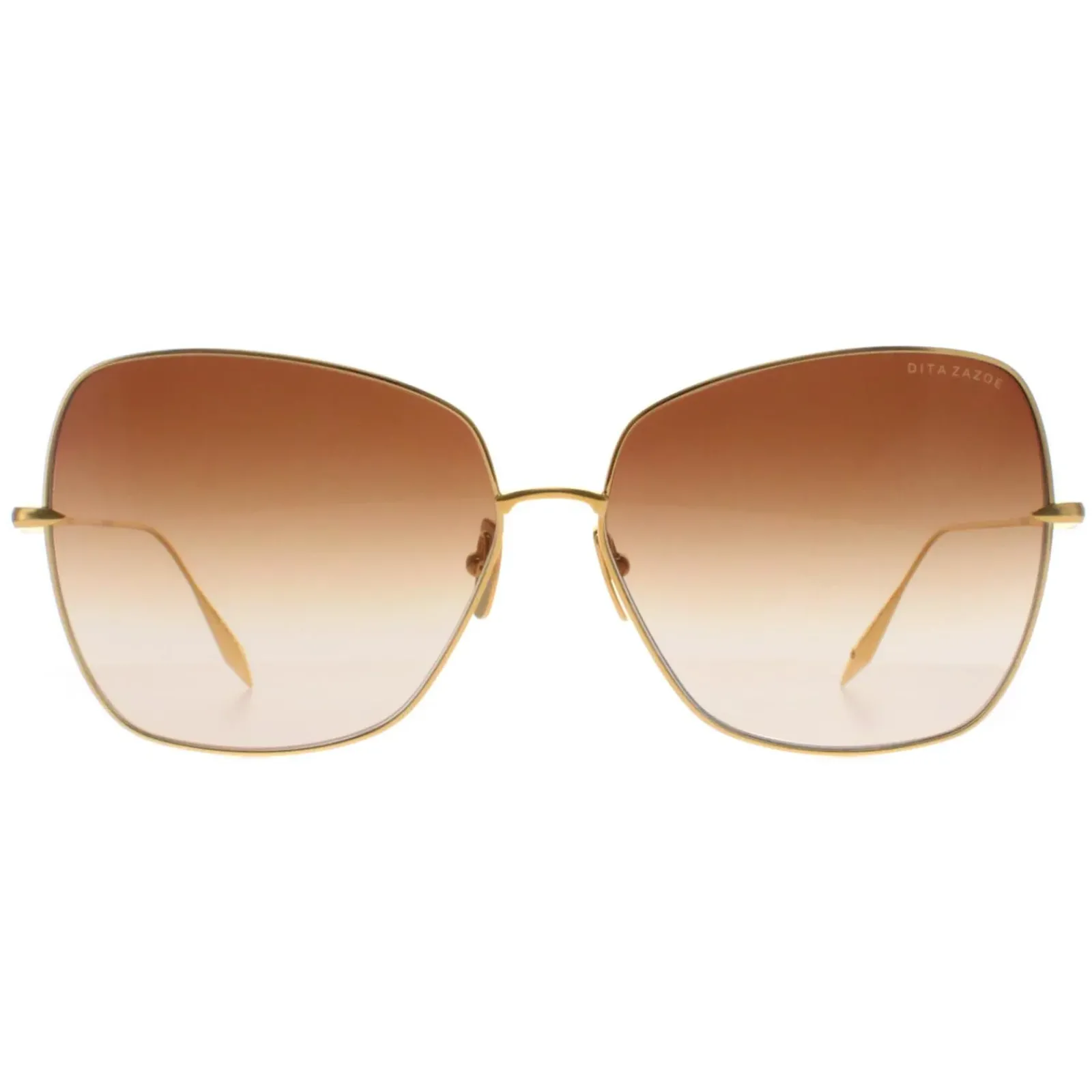 Dita Cat-Eye^Sunglasses Zazoe DTS145-A-01 Yellow Gold Dark Brown to Clear Grad